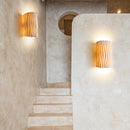 Nordic Resin Striped Half Cylinder Wall Sconce