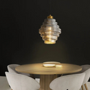 Sculptural Tiered Glass Pendant Light