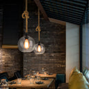 Vintage Rope Globe Pendant Light