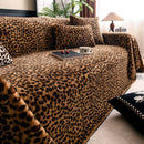 Leopard Plush Sofa Cover