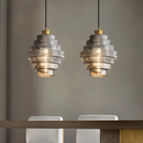 Sculptural Tiered Glass Pendant Light