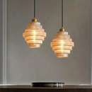 Sculptural Tiered Glass Pendant Light