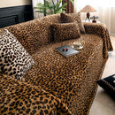 Leopard Plush Sofa Cover