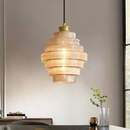 Sculptural Tiered Glass Pendant Light