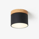 Wood Accent Drum Ceiling Light