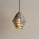 Sculptural Tiered Glass Pendant Light