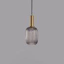 Ribbed Stained Glass Lantern Pendant