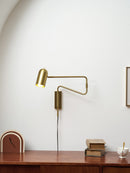 Metal Swing Arm Plug-In Wall Light