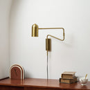 Metal Swing Arm Plug-In Wall Light