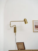 Metal Swing Arm Plug-In Wall Light
