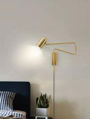 Metal Swing Arm Plug-In Wall Light