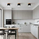 Wood Accent Drum Ceiling Light