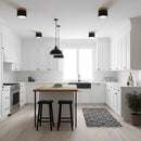 Wood Accent Drum Ceiling Light