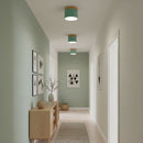 Wood Accent Drum Ceiling Light