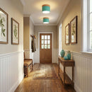Wood Accent Drum Ceiling Light