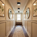 Wood Accent Drum Ceiling Light