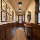 Wood Accent Drum Ceiling Light