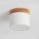 Wood Accent Drum Ceiling Light