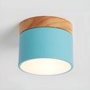 Wood Accent Drum Ceiling Light