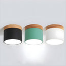 Wood Accent Drum Ceiling Light
