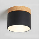 Wood Accent Drum Ceiling Light