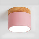 Wood Accent Drum Ceiling Light