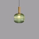 Ribbed Stained Glass Lantern Pendant