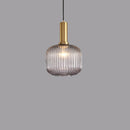 Ribbed Stained Glass Lantern Pendant