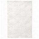 Patterned White Plush Area Rug