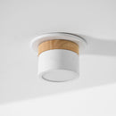 Wood Accent Drum Ceiling Light