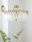 Lustre de teto de agrupamento de pétalas de vidro