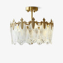 Lustre de teto de agrupamento de pétalas de vidro