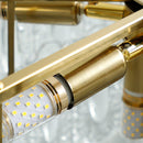 Lustre de teto de agrupamento de pétalas de vidro