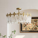 Lustre de teto de agrupamento de pétalas de vidro