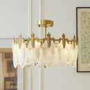 Lustre de teto de agrupamento de pétalas de vidro