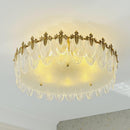 Lustre de teto de agrupamento de pétalas de vidro