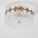 Lustre de teto de agrupamento de pétalas de vidro