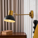 Metal Swing Arm Plug-In Wall Light