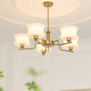 Vintage Gold Glass Ceiling Chandelier Light Fixture