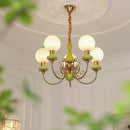 Multi-Light Glass Chandelier
