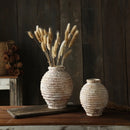 Carved Ridge Ceramic Vessel