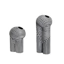 Optical Stripe Ceramic Vessel