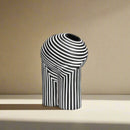 Optical Stripe Ceramic Vessel