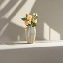 Pinstripe Pleated Ceramic Vase