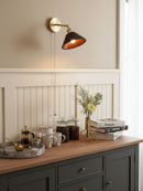 Vintage Wood Wall Lamp Brass Walnut Sconce Light