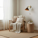 Vintage Wood Wall Lamp Brass Walnut Sconce Light