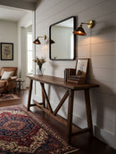 Vintage Wood Wall Lamp Brass Walnut Sconce Light