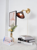 Vintage Wood Wall Lamp Brass Walnut Sconce Light