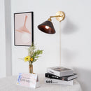 Vintage Wood Wall Lamp Brass Walnut Sconce Light