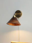Vintage Wood Wall Lamp Brass Walnut Sconce Light